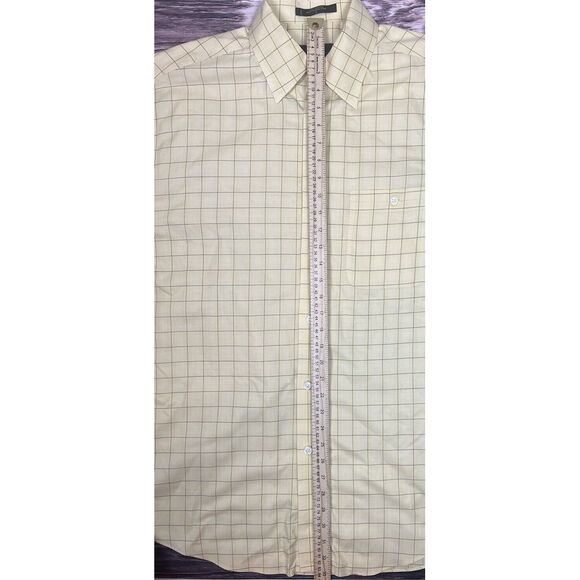 Orvis Signature Collection Yellow, Blue Plaid Button Up Shirt Men's Large EUC - Picture 7 of 13